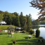 The back of the hotel, right on Lake Saranac