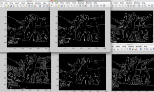 The picture shows the results of using various types of edge detection.